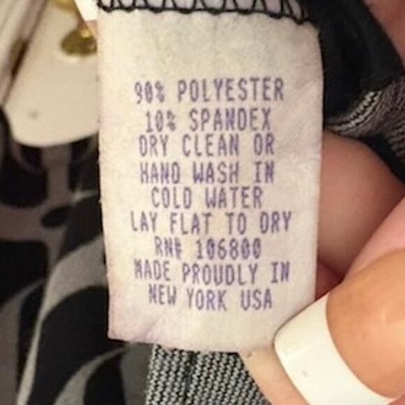 Boho Chic Jacket Abstract Artsy L Black Grey 3/4 Sleeve Rouching Zip Front VNTG - Picture 8 of 10